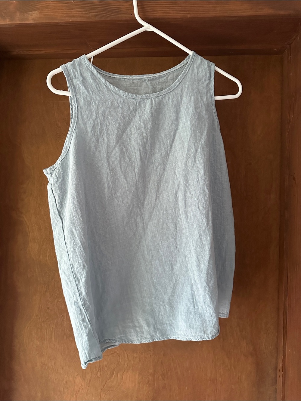 Light Blue Sleeveless Linen Top NWOT